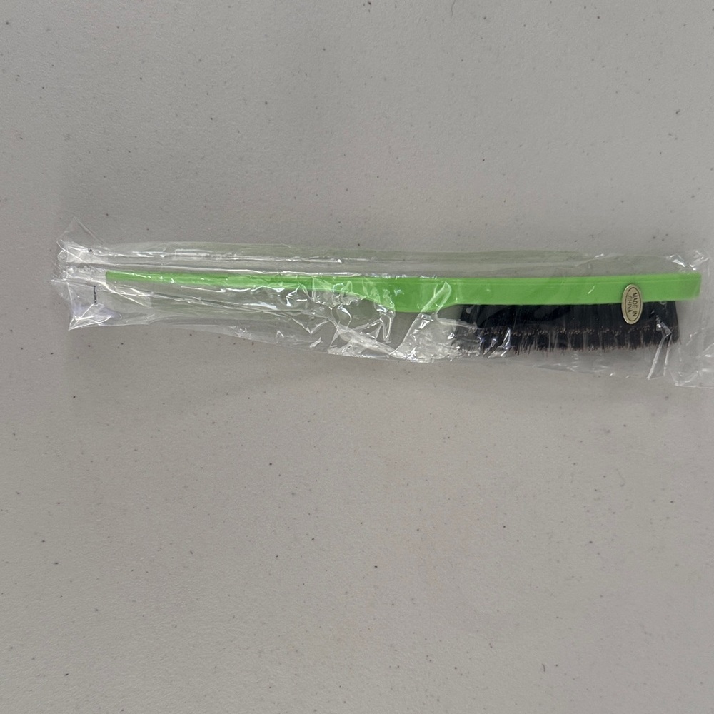 Green Shoe Brush with Black Bristles